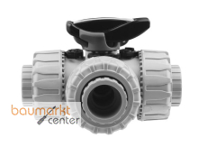 Aliaxis PVC-C 3-Wege Kugelhahn TKD d25 FKM L-Bohrung Klebmuffe TKDIC-L-FKM