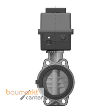 Aliaxis PVC-U Absperrklappe, d90 PN10, FEOV/CE-FKM