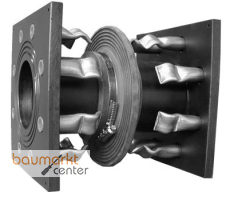 Aliaxis Wanddurchf. PE d140 beidseit.Flansch DN125 PN10 gebo.Duebel V4A Dichtk.NR