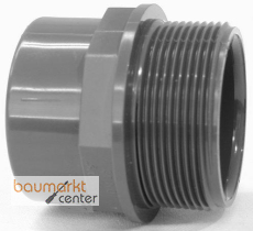 Aliaxis Red-Stck PVC-U RFV R 2" x 1 1/2" PN16 Gewindestutzen/-muffe