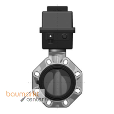Aliaxis 2/2-W-Industrie-Absperrklappe FKOM/CE PP, d315, PN8 FKM