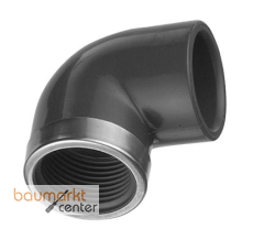 Aliaxis Winkel PVC-U 90 Gr. m. Metallring d 40 x 1 1/4, GM3 Aliaxis Winkel PVC-U 90 Gr. m. Metallring d 40 x 1 1/4, GM3