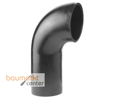 Aliaxis Bogen f.PE Abfluss d 63/50 90 Grad schwarz reduziert