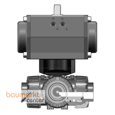 Aliaxis 3-Wege-Kugelhahn PVC-U TKD Klebemuffen Klebemuffen, T-Bohrung, DA, d40