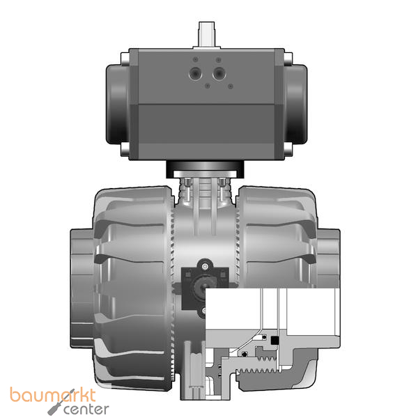 Aliaxis 2/2-Wege-Kugelhahn PVC-U VKD d40 PN16 VKDIV/CP-NO-FKM