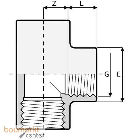 Aliaxis T-Stck PVC-U 90 Gr., R 1 1/4, TI2 Ausl
