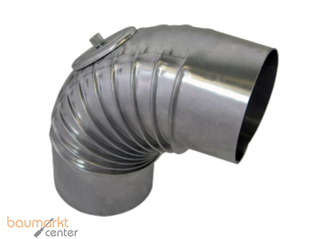 Bertrams ALU-Bogen, gerippt, 90 Grad, d:130