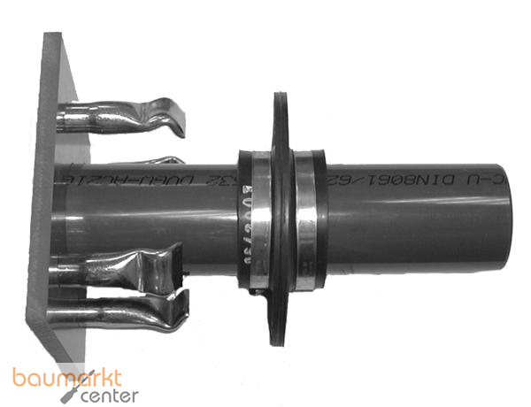 Aliaxis PVC-U Wanddurchfhrung gerade d75 DN65 einseit.Flansch Hlsendbel V4A