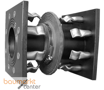 Aliaxis Wanddurchf. PE d140 beidseit.Flansch DN125 PN10 gebo.Duebel V4A Dichtk.NR