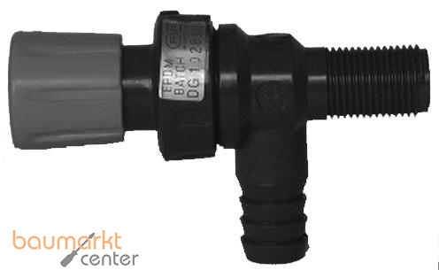 Aliaxis Membran-Eckventil PVC 20mm x 1/2" Schlauch / Gewinde