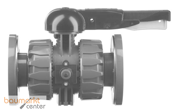 Aliaxis 2-Wege Kugelhahn VKD PVC-U d110 FKM Festflansch VKDOV-FKM