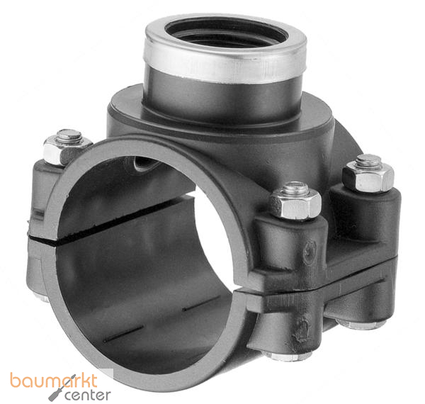 Aliaxis Anbohrschelle PP UFM 63mm x 1 1/4"IG zylindrisch O-Ring NBR schwarz