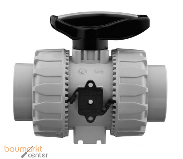 Aliaxis 2-Wege Kugelhahn VK Dual Block aus PP-H mit Gewindemuffen VKDFM/FKM R 1/2 Zoll