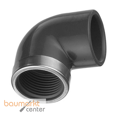 Aliaxis Winkel PVC-U 90 Gr. m. Metallring d 40 x 1 1/4, GM3