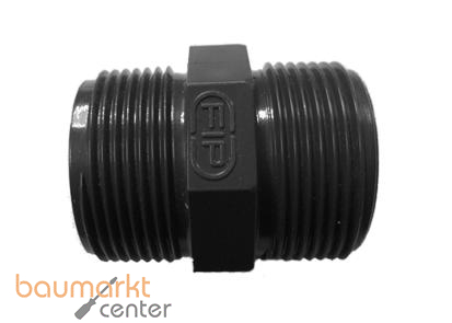 Aliaxis Doppelnippel PVC-U NFV R 3/8" PN16 Gewindestutzen