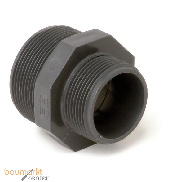 Aliaxis Red-Nippel PVC-U NRFV R 1/2 x 3/4 PN16 Gewindestutzen